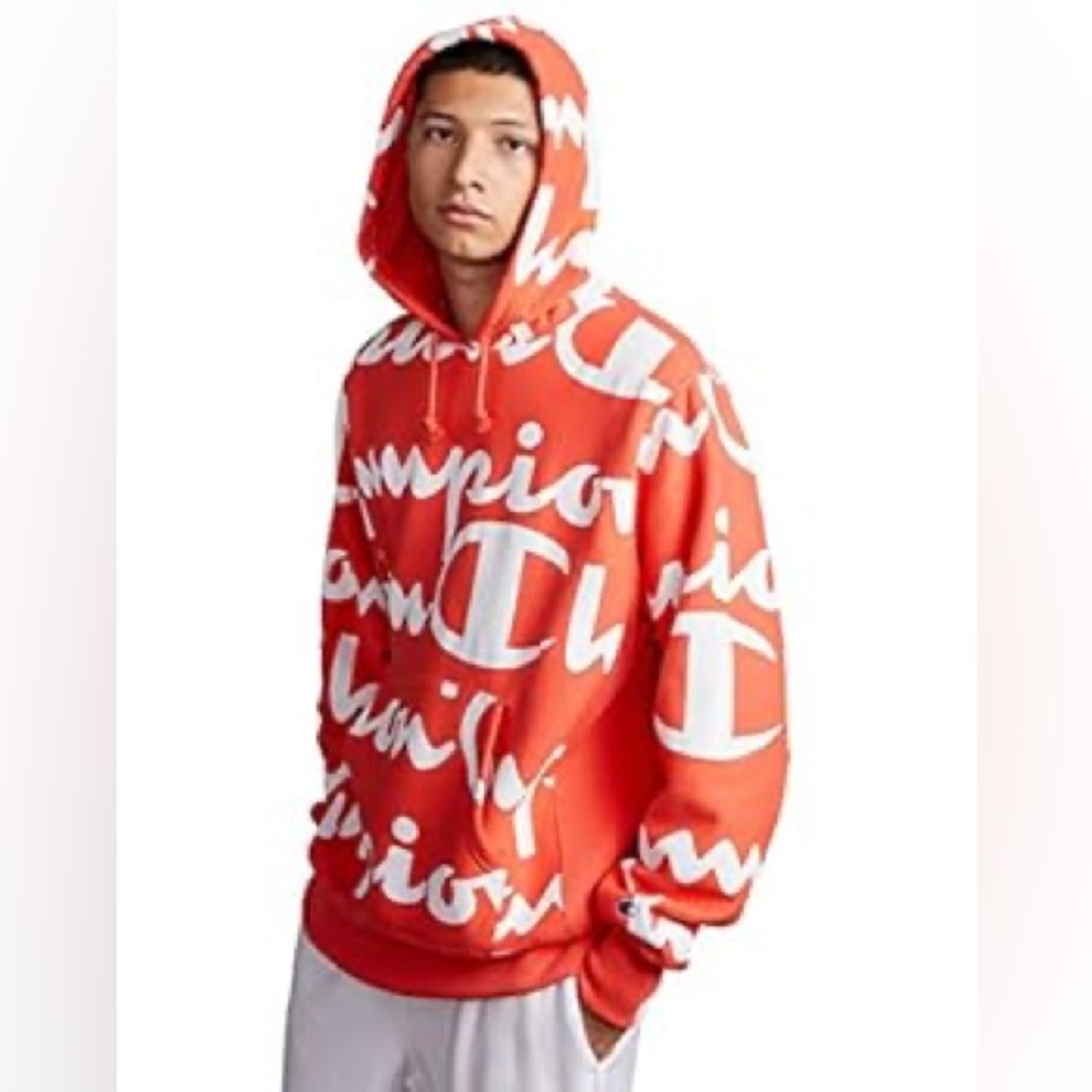 Champion Reverse Weave Graphic Logo Hoodie Kangaroo Pockets Skaters Streetwear